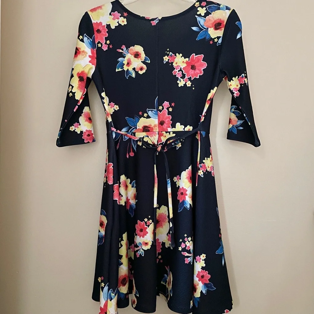 Justice Navy and Multicolor Floral Dress